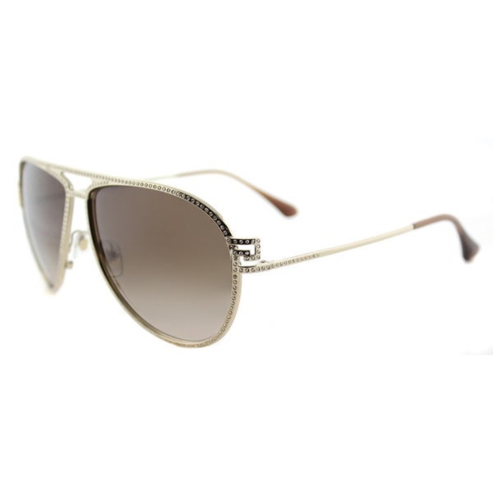 Versace Gold Crystal Aviator Sunglasses - Picture 3 of 12